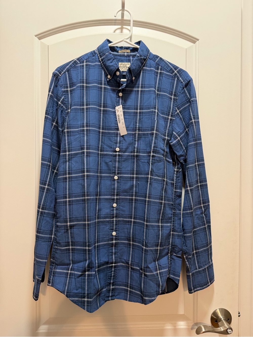 J. Crew Men's Blue Plaid Button-Down Shirt